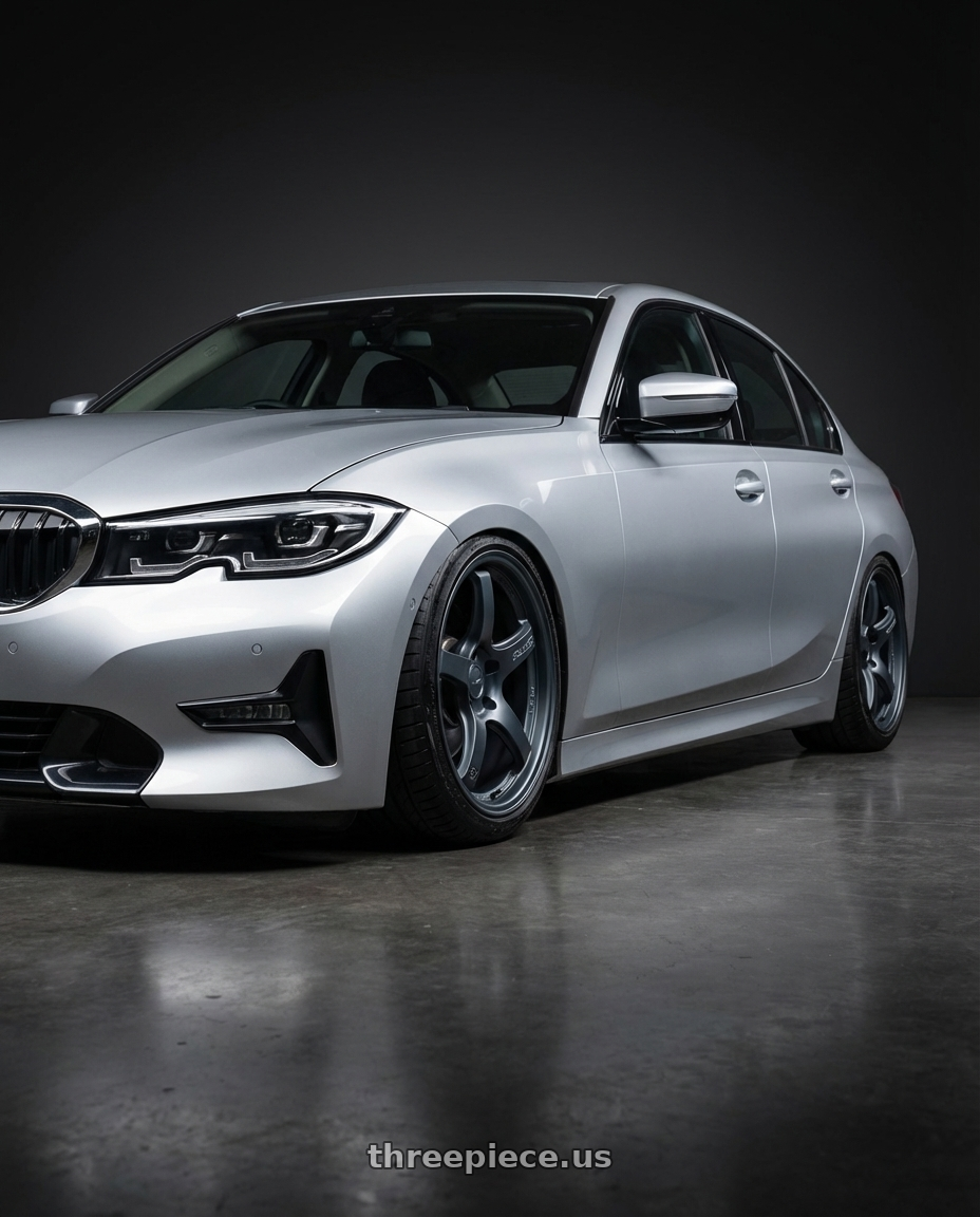 2023 BMW 3 Series G20 with Gram Lights 57CR 5x112 19x10.5+35 Gunblue II wheels