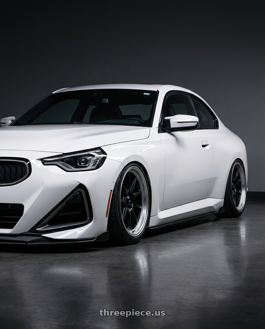 2024 BMW 2 Series G42 with Konig Countergram 5x112 19x9.5+30 Matte Black / Matte Machined Lip wheels
