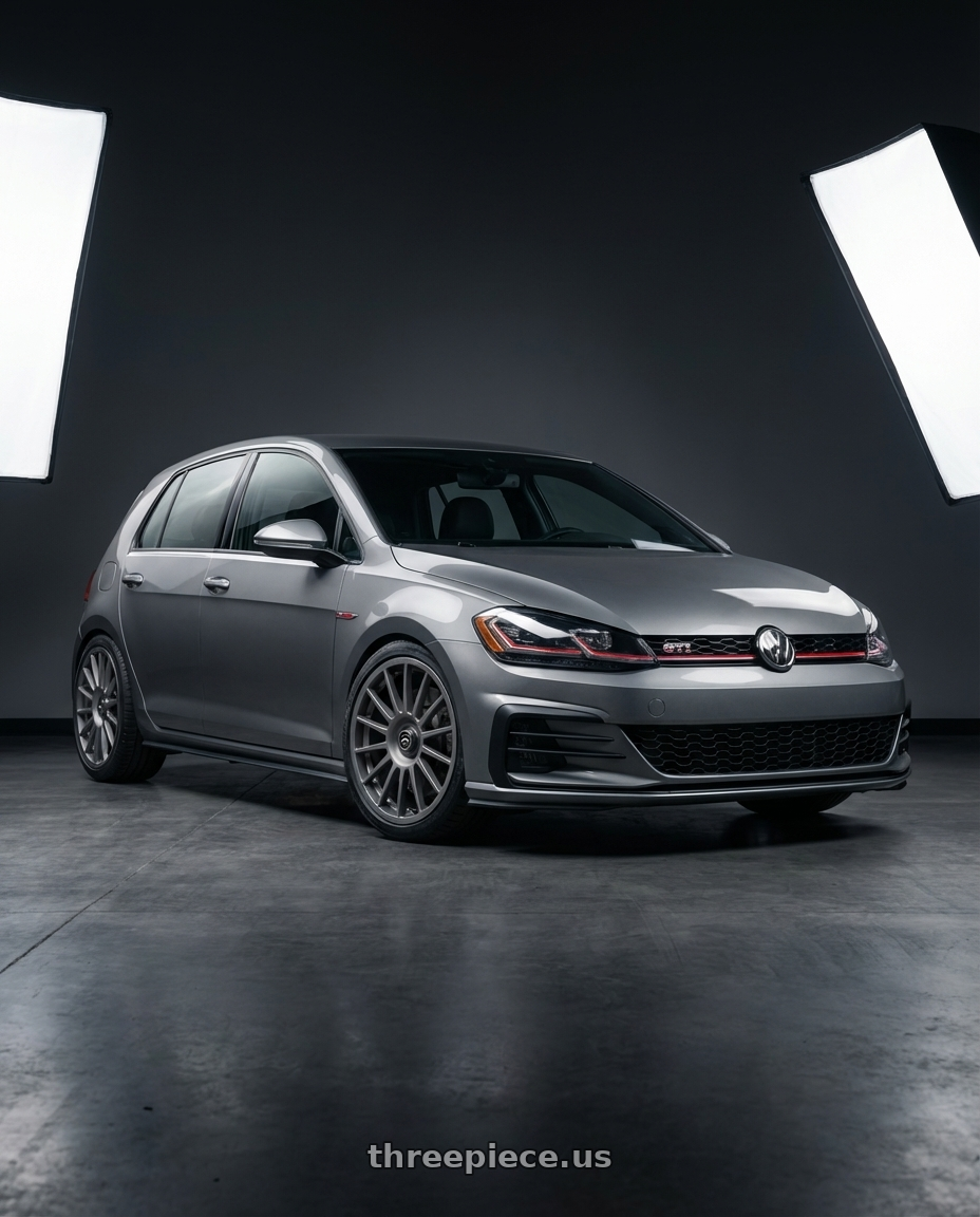 2019 Volkswagen GTI MK7 with fifteen52 PODIUM 5x112 / 5x120 18x8.5 +35 FROSTED GRAPHITE (SATIN GREY) wheels