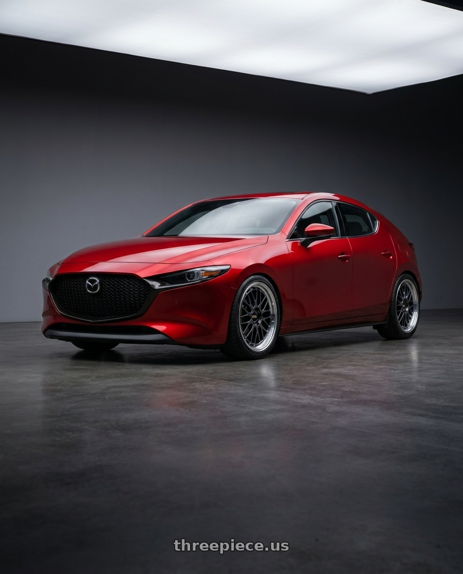 2025 Mazda 3 with BBS LM 5x114.3 19x8.5 +38 Diamond Black Center / Diamond Cut Lip wheels