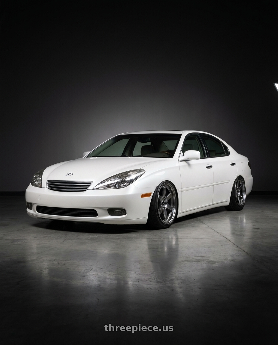2005 Lexus ES330 with Vors TR37 5x114.3 18x9.5  +22 Hyper Black wheels front three quarter view stanced stance
