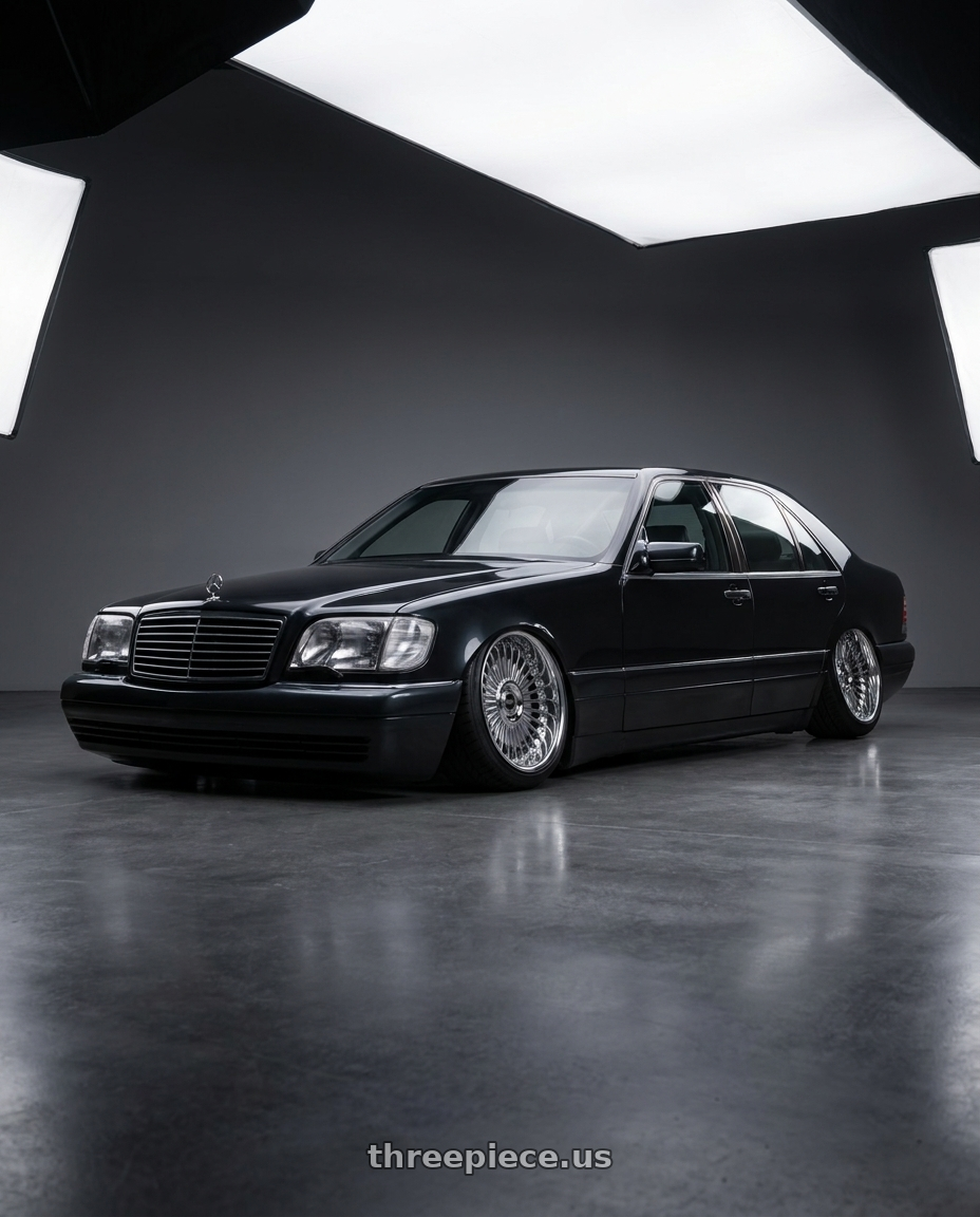 1994 Mercedes Benz w140 s500 with Work Emitz 5x112 Chrome 20x8.5 +45 wheels
