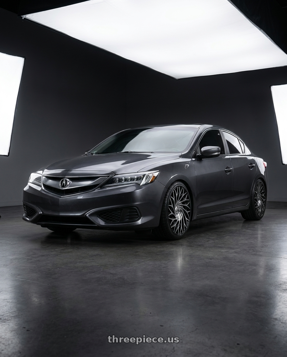 2016 Acura Ilx with Azara AZA-525 5x114.3 / 5x120 22x8.5 +38 Gloss Black & Machined wheels