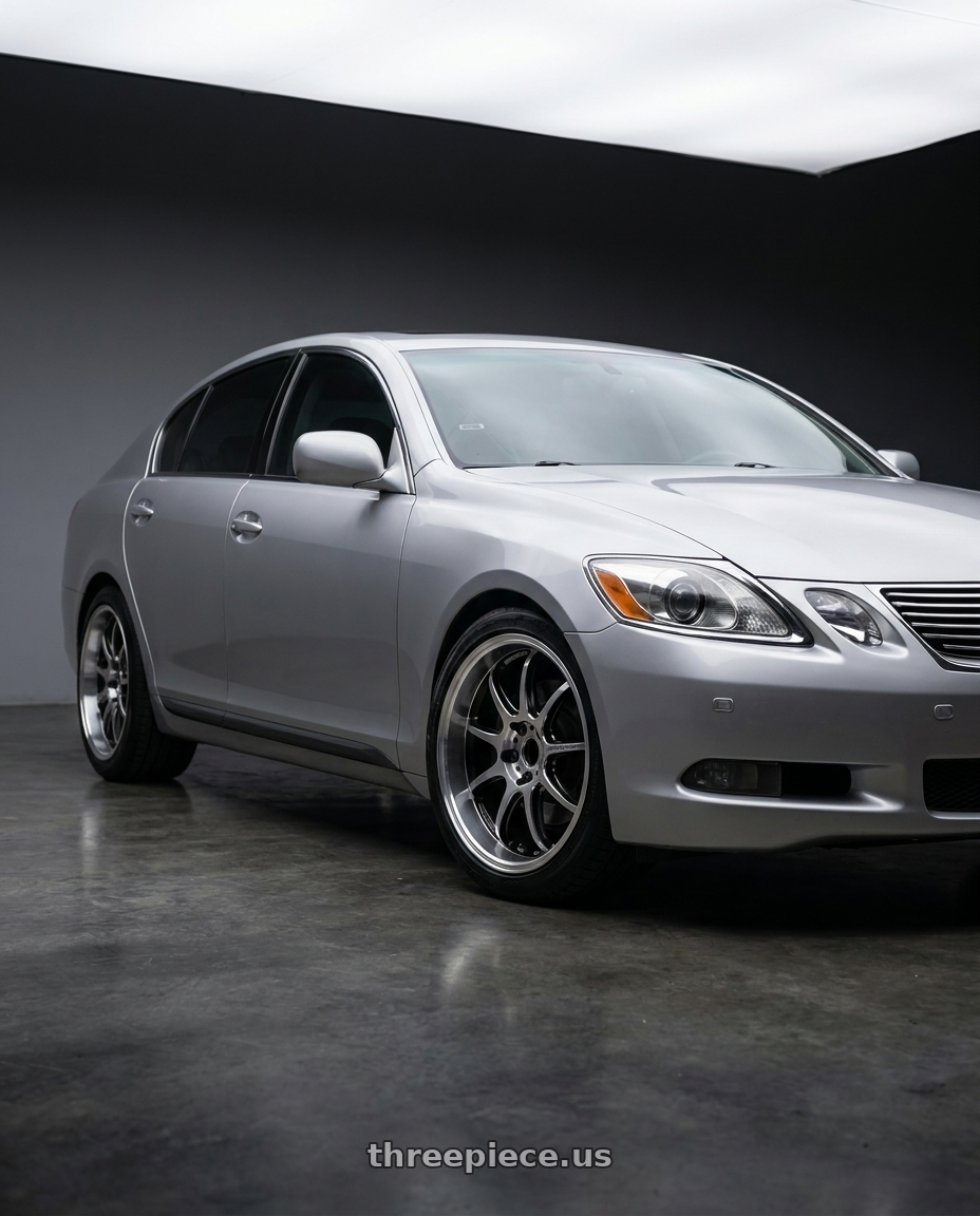 2005 lexus gs300 with Work Emotion D9r 5x100 19x8.5 +38 Gt Silver Rim Cut wheels