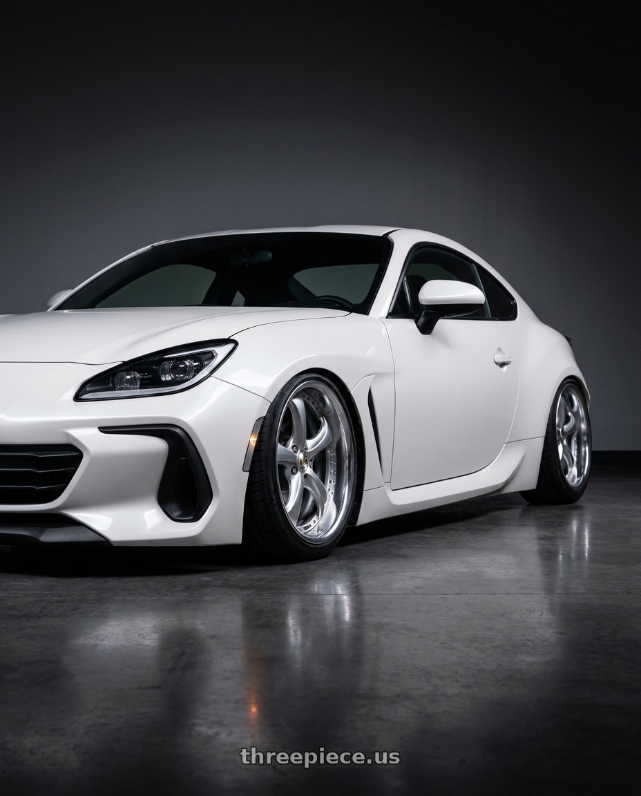 2025 subaru brz with Work Wheels VS-KF 5x100 18x8.5+40 Light Grey Silver O Disk FULL REVERSE wheels