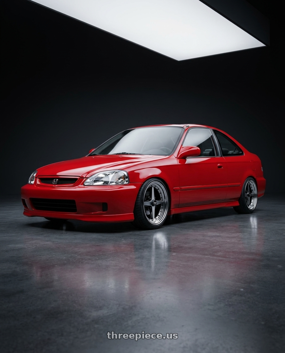 2001 Honda Civic Si Milano with Equip 01 Black Polish 4x100 15x7 +35 wheels