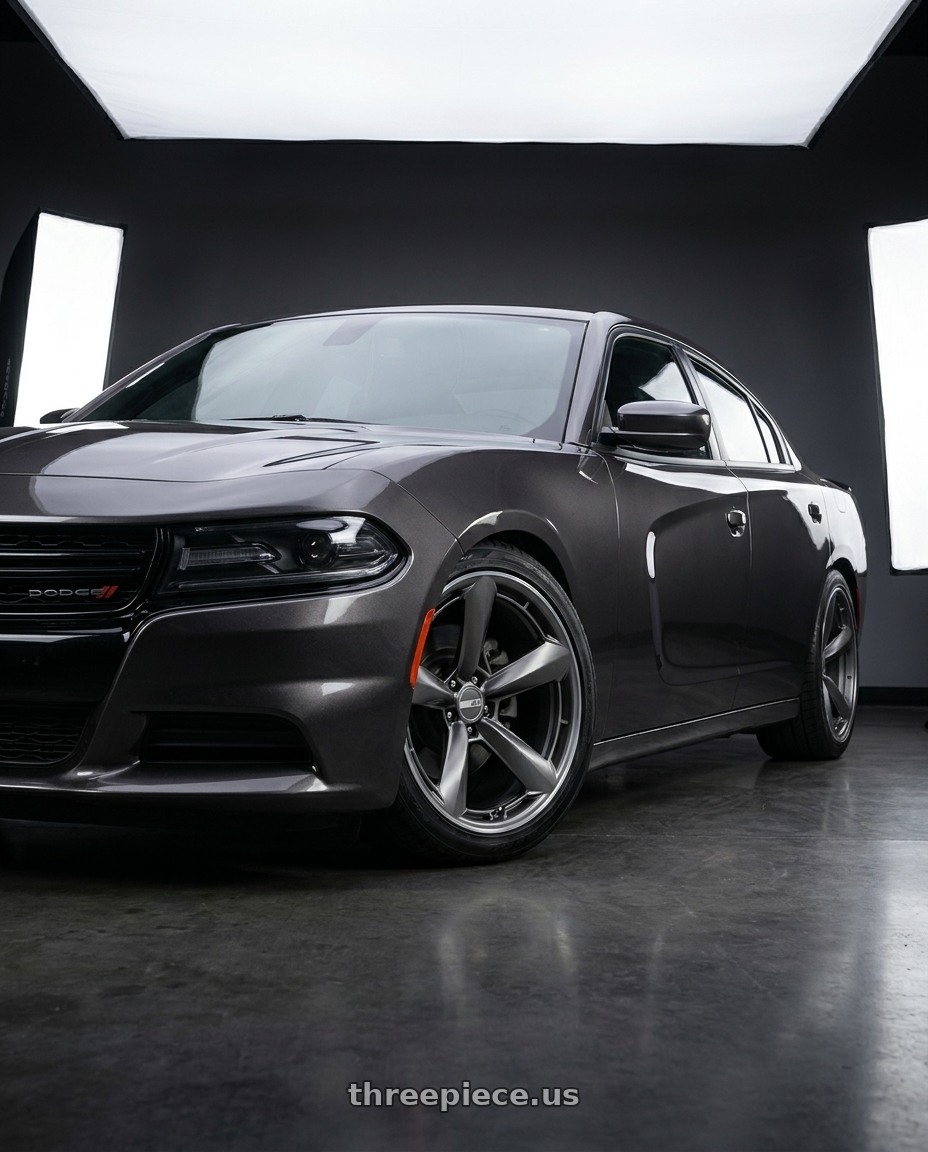 2021 Dodge Charger SXT with American Racing TTF 5X115 20X9.5 +15 MATTE ANTHRACITE W/ MACHINED LIP wheels