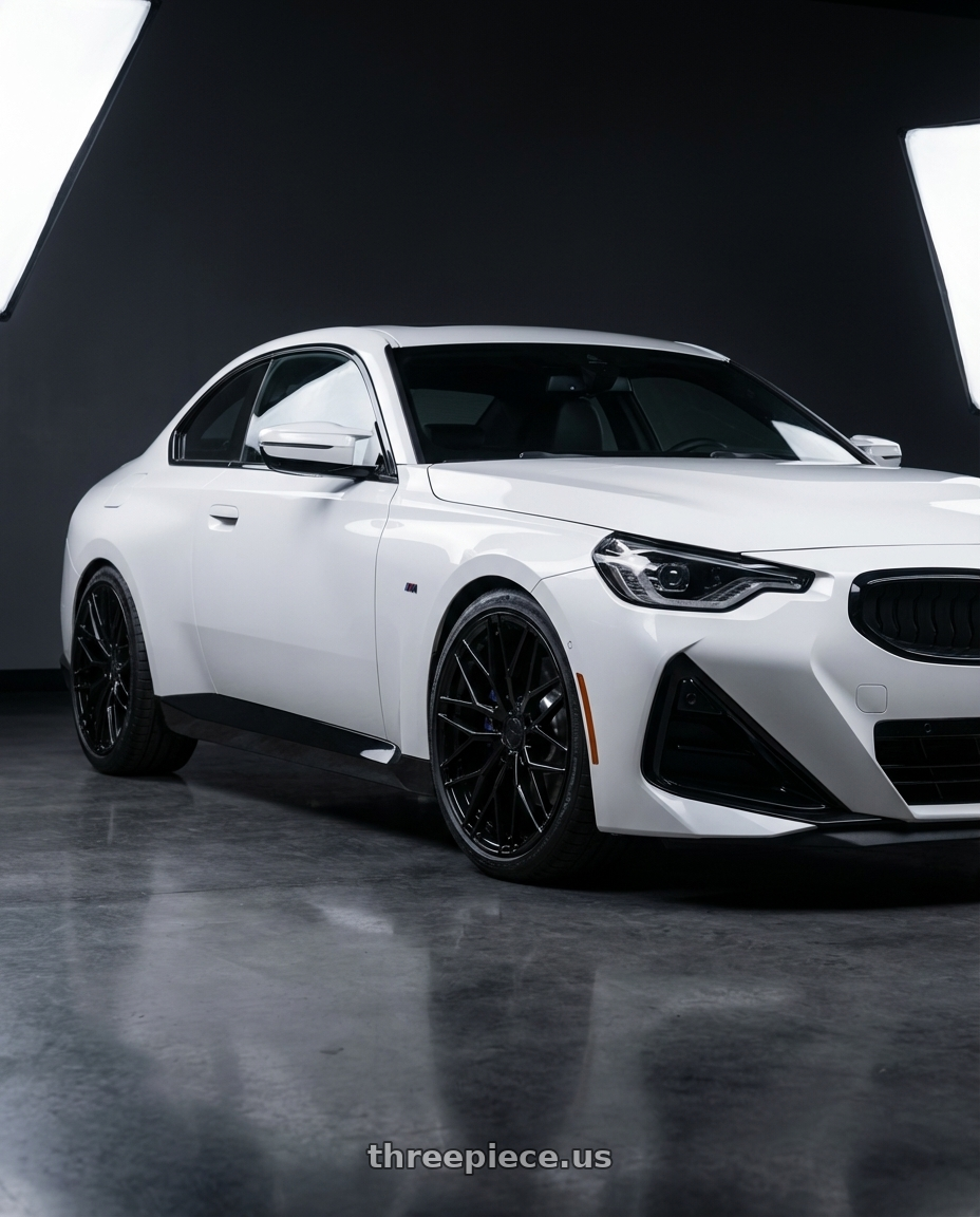 2024 BMW 2 Series G42 with Avant Garde Wheels M520R 5X112 19x9.5 +40 Gloss Black wheels