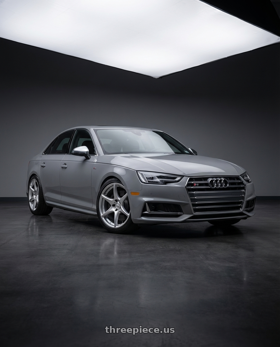 2023 Audi S4 B9 with Kansei K11S Tandem 5X112 19x10.5 22 Hyper Silver wheels