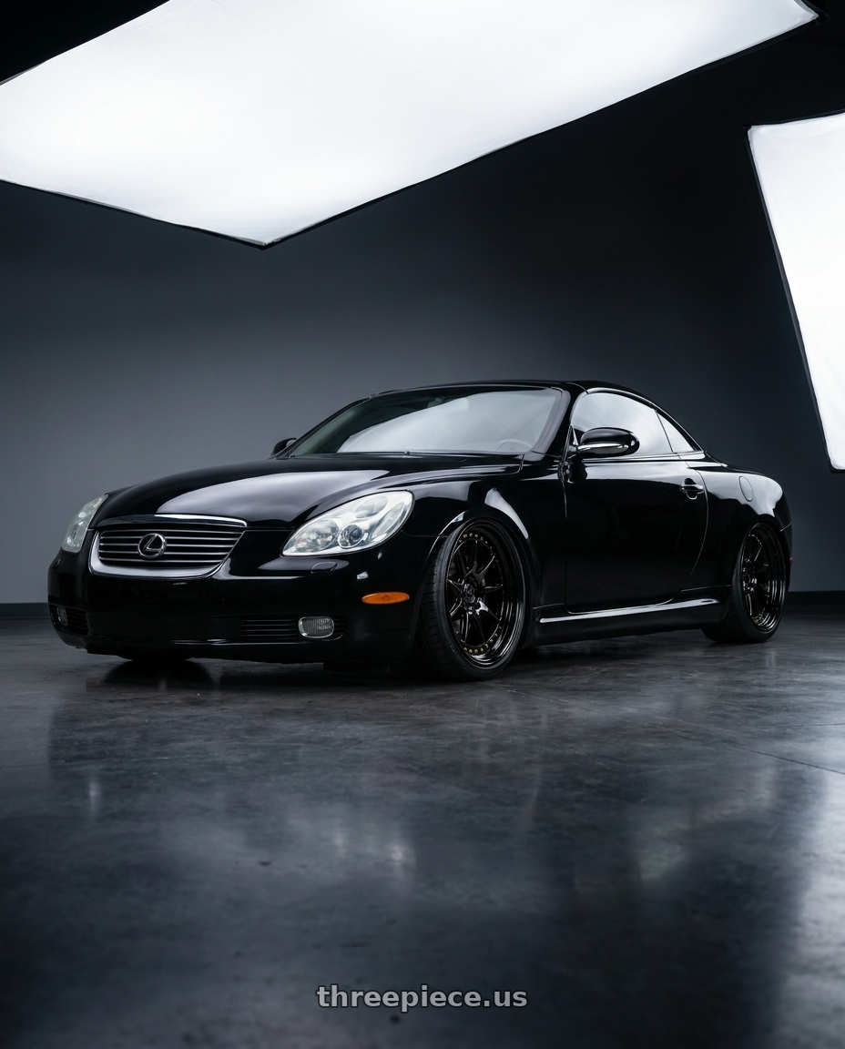 2005 lexus sc430 with Aodhan DS-X 5x114.3 18x9.5 +15 Gloss Black W /Gold Rivets wheels