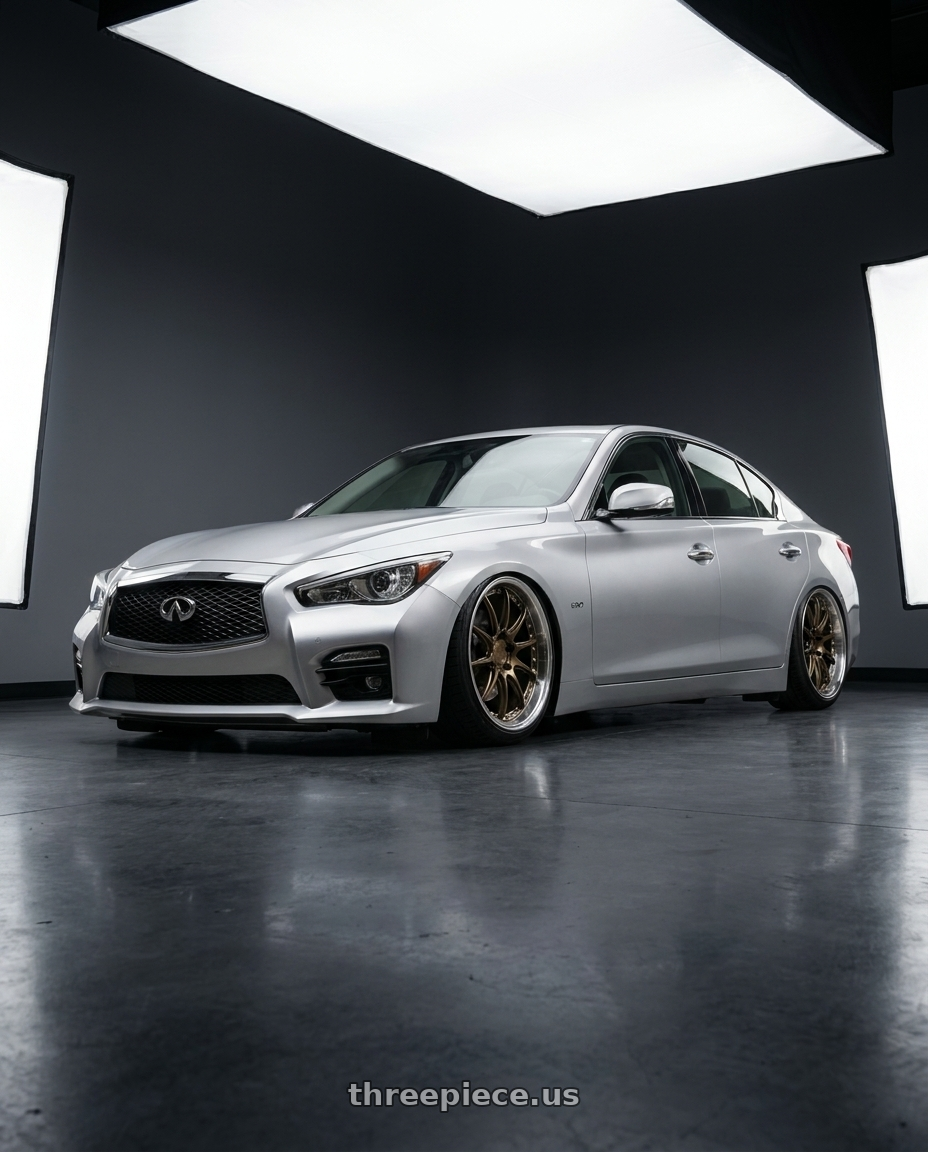 2019 Infiniti q50 with Aodhan DS07 5x114.3 19x11+22 Bronze w/Machined Lip wheels