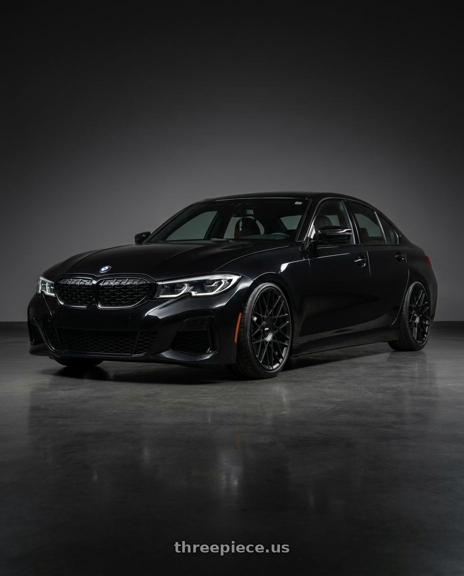 2021 BMW M340i with Rotiform 1PC R165 BLQ-C 5X112 19X8.5 +45 MATTE BLACK wheels