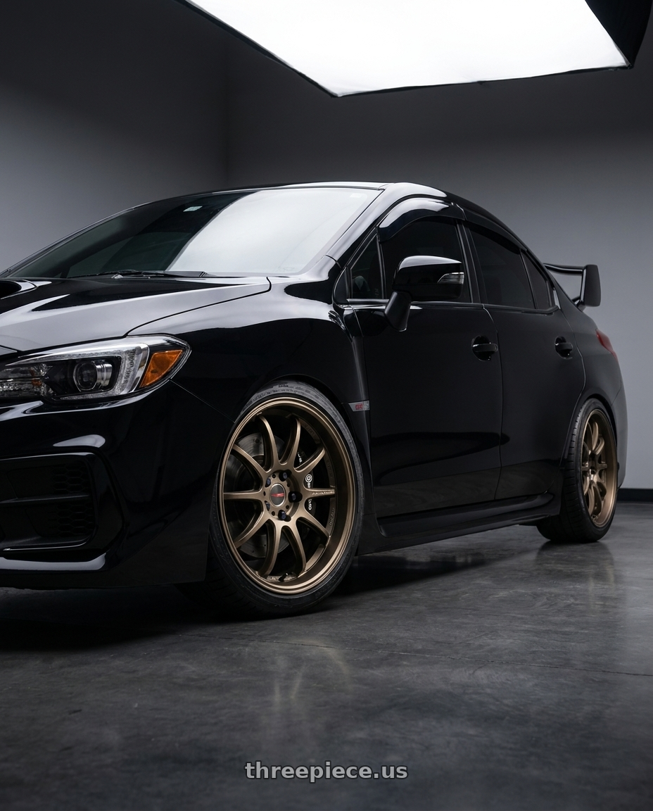 2021 Subaru WRX STi Limited with Work Emotion D9r 5x114.3 19x9.5 +38 Matte Bronze wheels