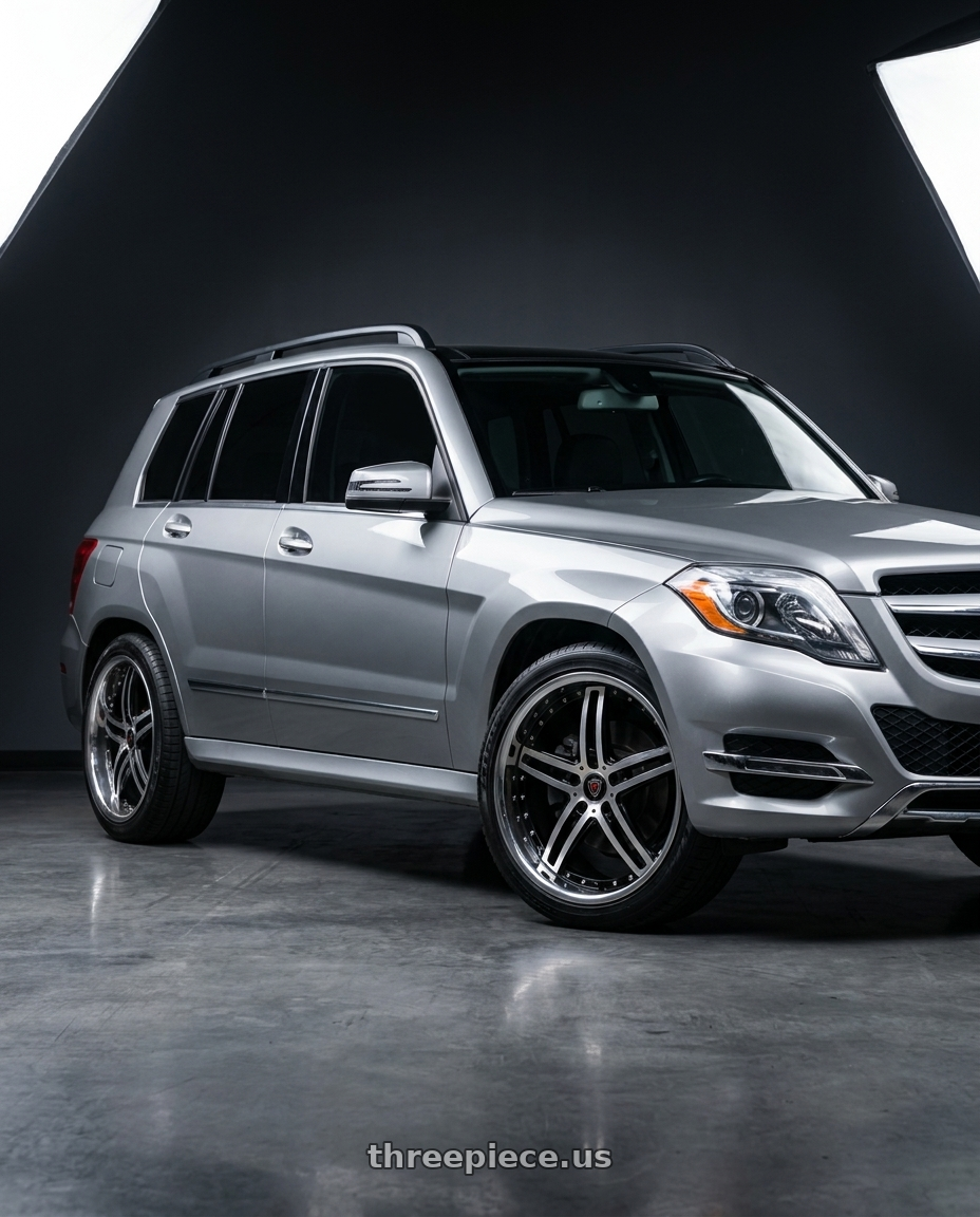 2015 Mercedes Benz GLK350 4MATIC with MARQUEE WHEELS M5329 5x112 20x9+35 BLACK / MACHINED/STAINLESS LIP wheels