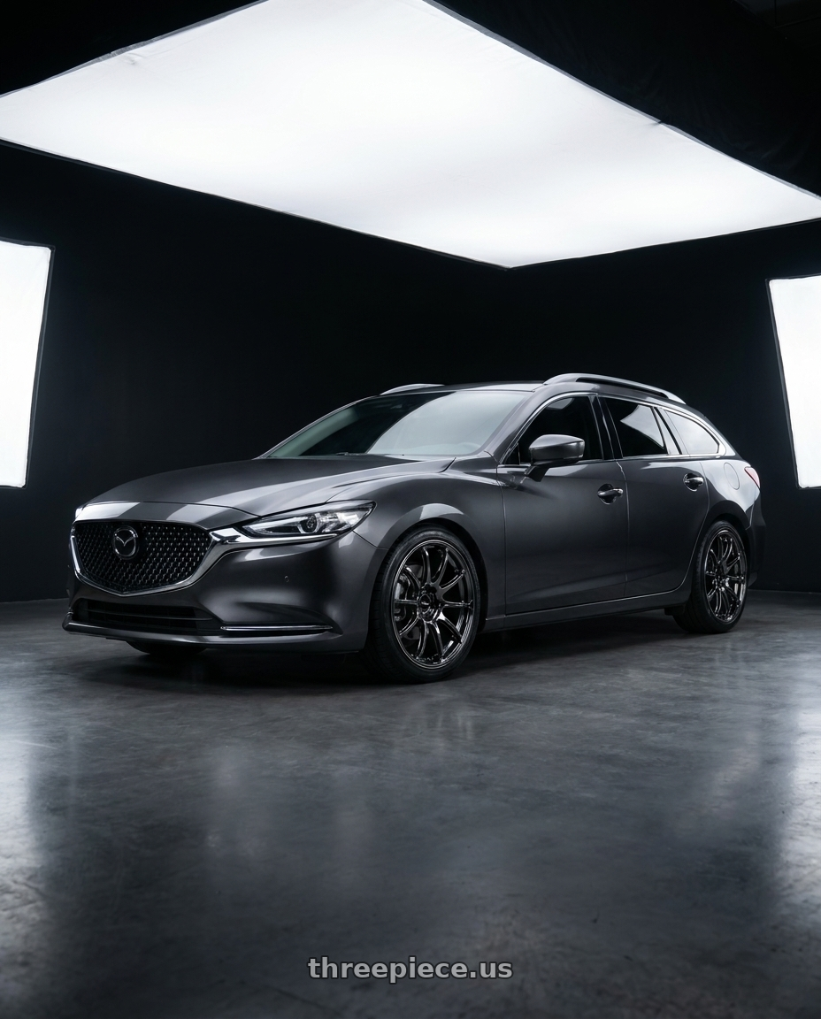 2019 Mazda 6 wagon with Advan Racing RSIII 5x114.3 19x8.0 +45 BLACK CHROME wheels