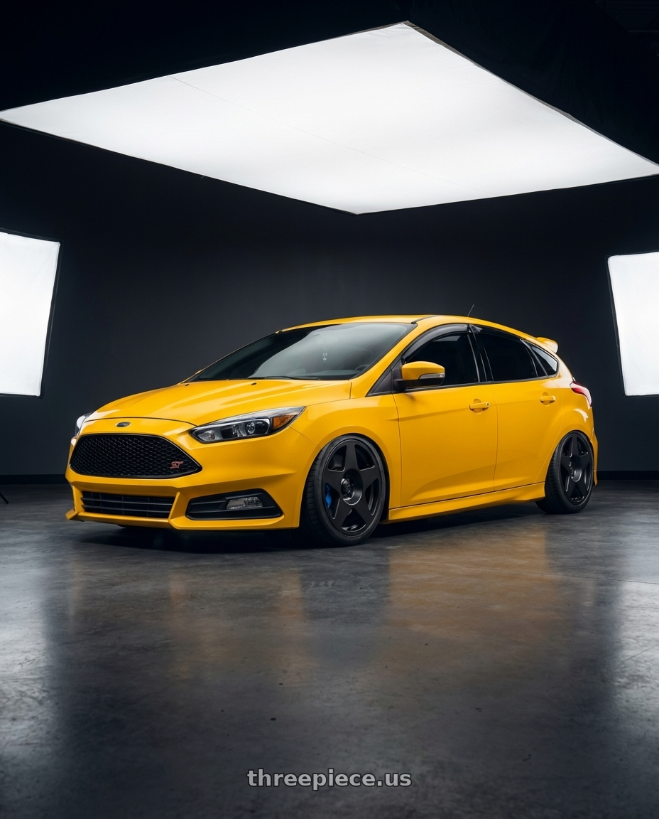 2017 ford focus st with fifteen52 TARMAC 5x108 18x8.5 +42 ASPHALT BLACK (SATIN BLACK) wheels