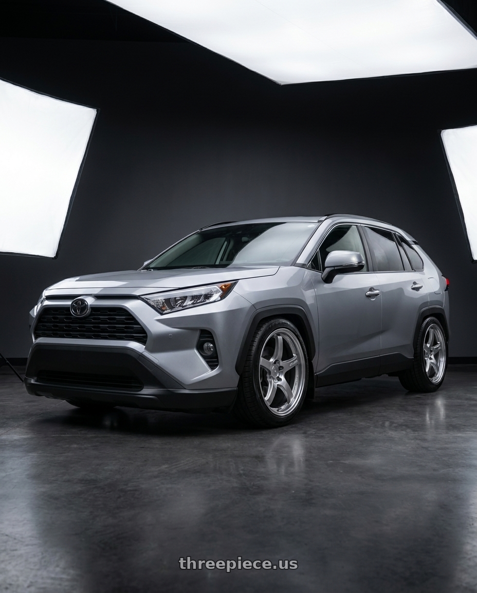 2022 Toyota RAV4 with Gram Lights 57CR 5x112 19x10.5 +35 GRACE SILVER wheels