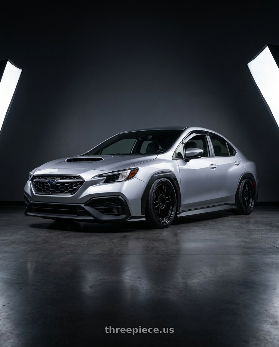 2026 Subaru, WRX Limited, Ice Sliver Metallic with Enkei RPF1 5x114.3 18x9+35 Black wheels