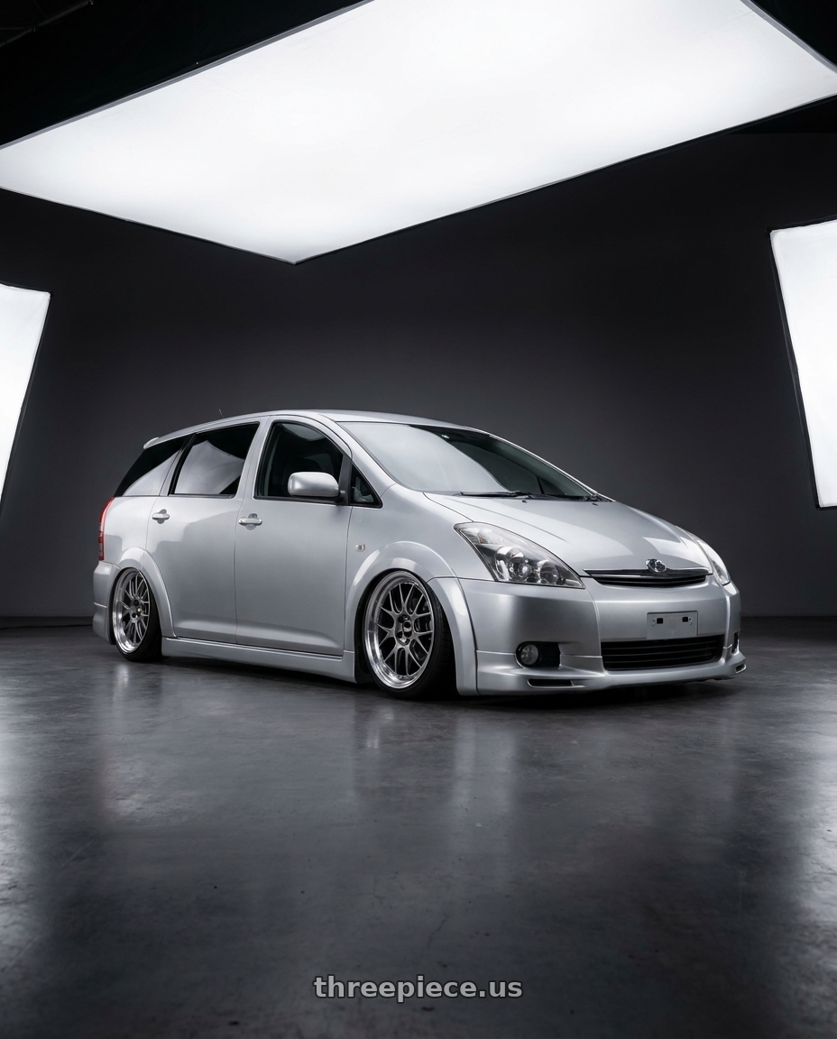 2004 Toyota wish with BBS FI 5x114.3 20x8.75 +44 Titanium wheels