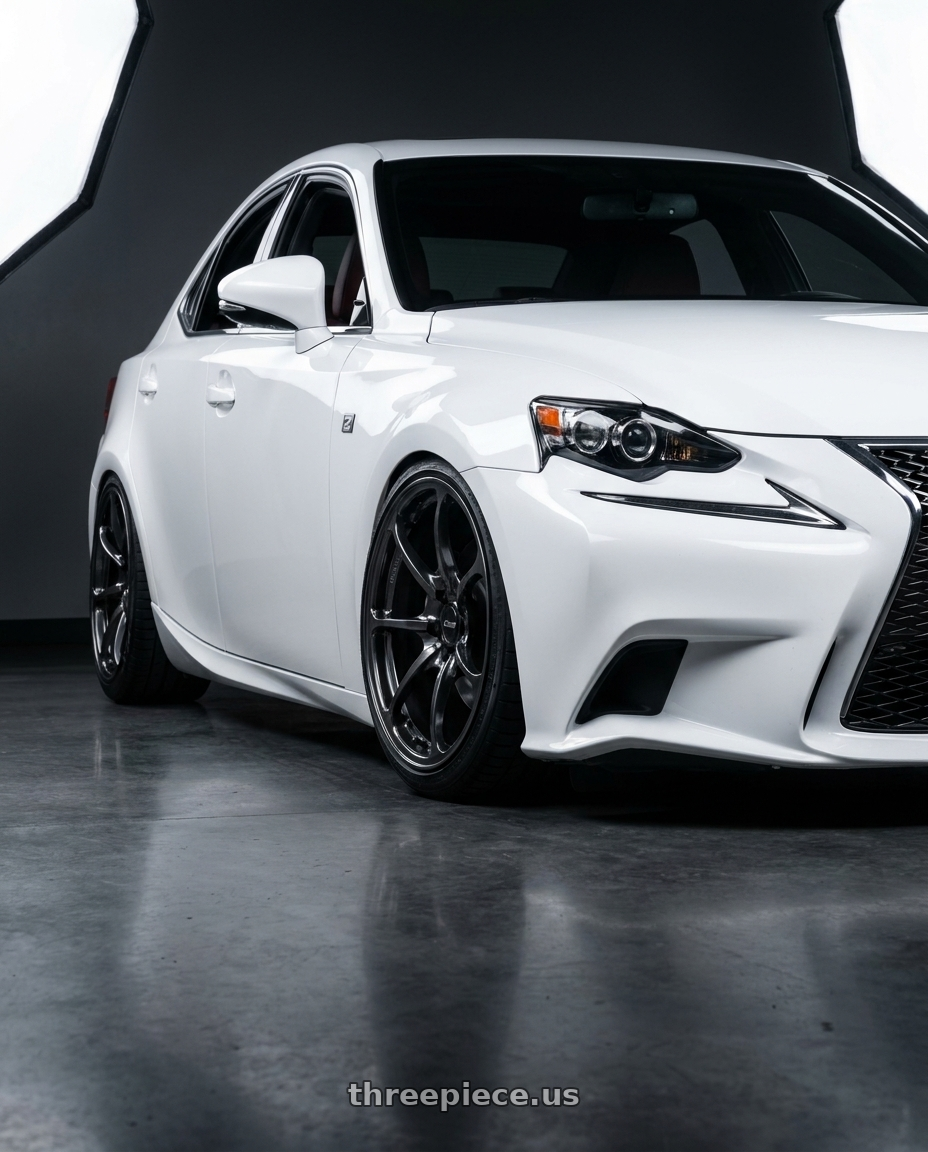 2016 Lexus is 350 f with Volk Racing NE24 5x114.3 18x10.5 +15 SHINING BLACK METAL wheels