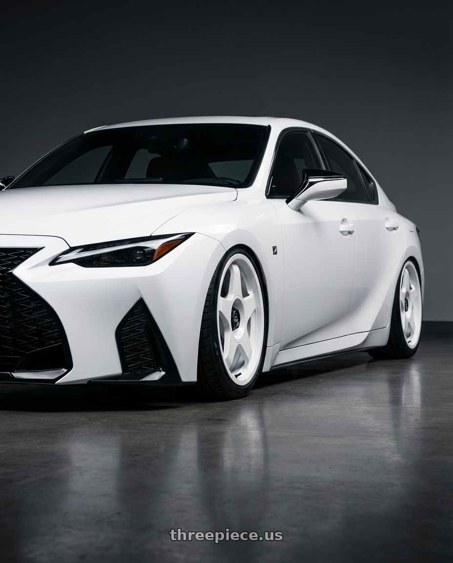 2018 Lexus IS 350 F Sport with fifteen52 CHICANE 5x114.3 / 5x120 19x8.5 +35 RALLY WHITE (GLOSS WHITE) wheels