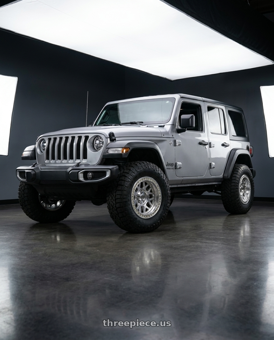 2021 Jeep Wrangler Sport with KMC KM235 GRENADE CRAWL BEADLOCK 5X127 18X9 +10 MACHINED wheels
