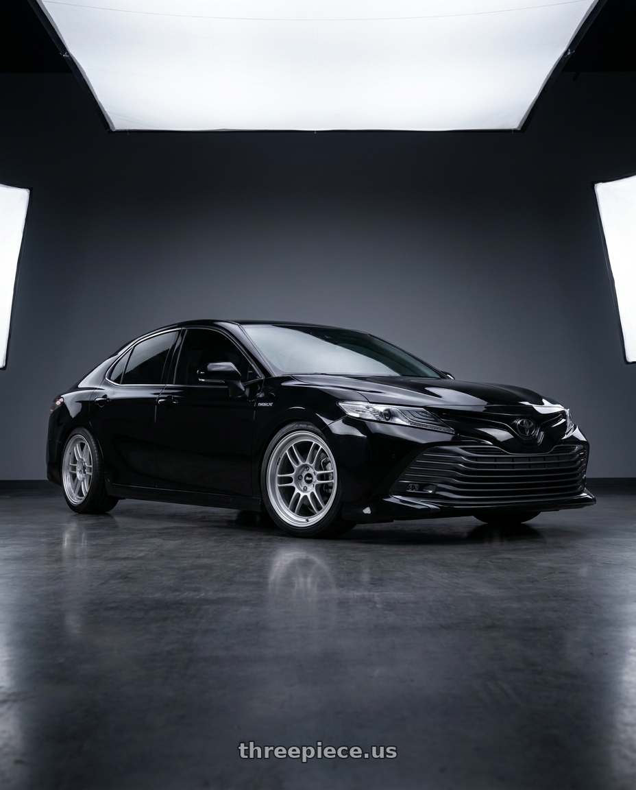 2019 toyota camry with Enkei RPF1 5x114.3 18x8.5+40 Silver wheels