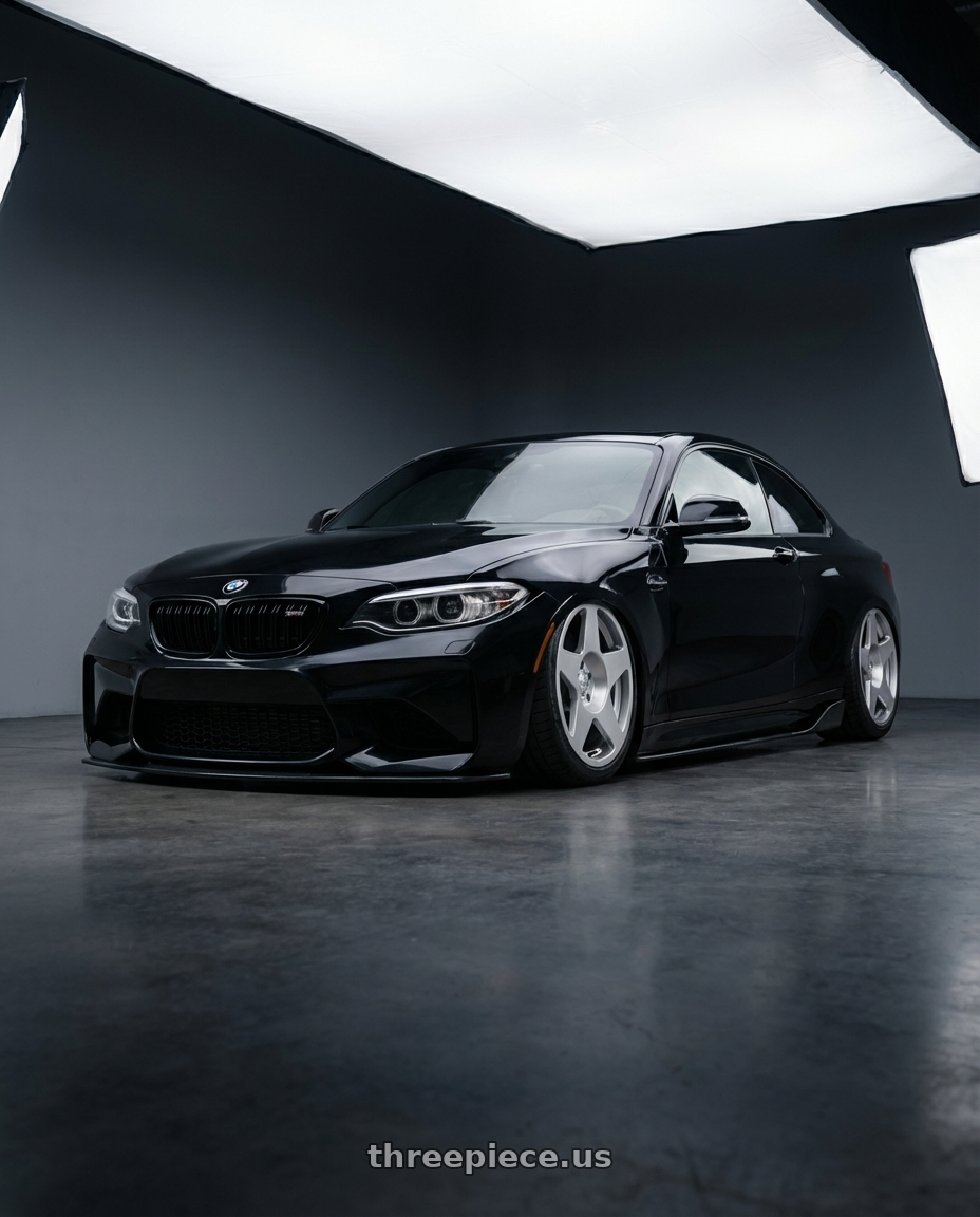 2017 bmw m2  with fifteen52 Tarmac 5x114.3 18X8.5 +30 SPEED SILVER (GLOSS SILVER) wheels