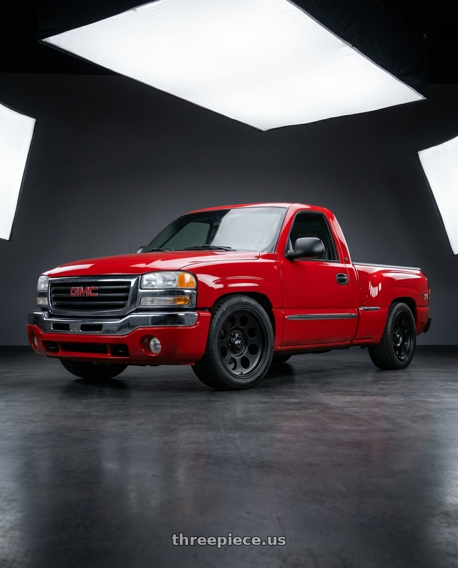 2004 gmc sierra 1500 with G-FX TR-16 6x139.7 18x9+12 Matte Black wheels
