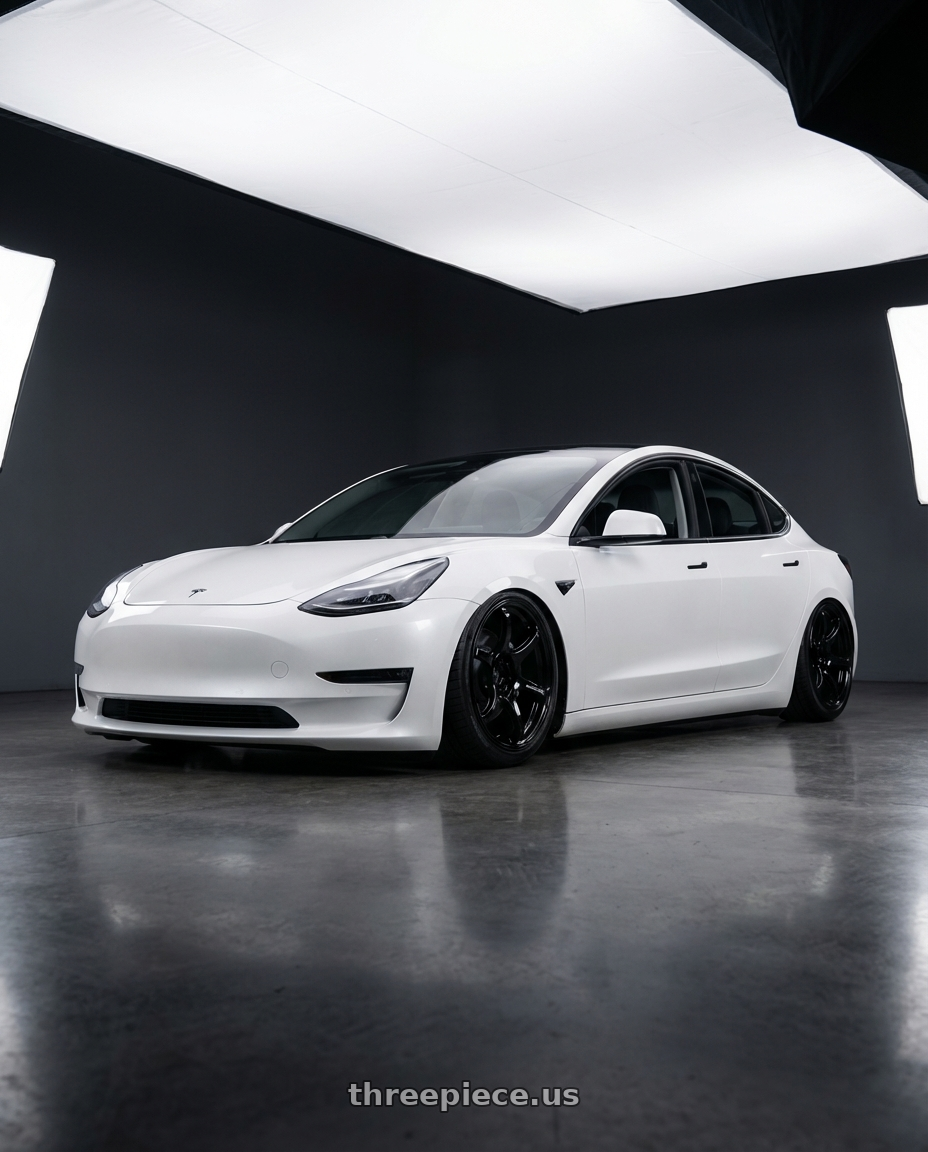 2023 Tesla Model 3 with Advan RGIII 5x114.3 19x9.0+35 Gloss Black wheels