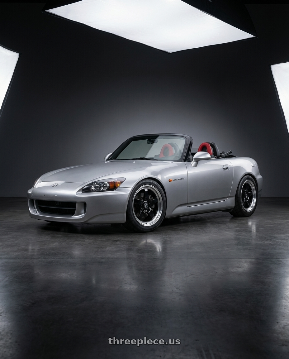 2009 Honda S2000 with Forgestar D5 Drag 5x114.3 17x10 +50 Gloss Black Machined wheels