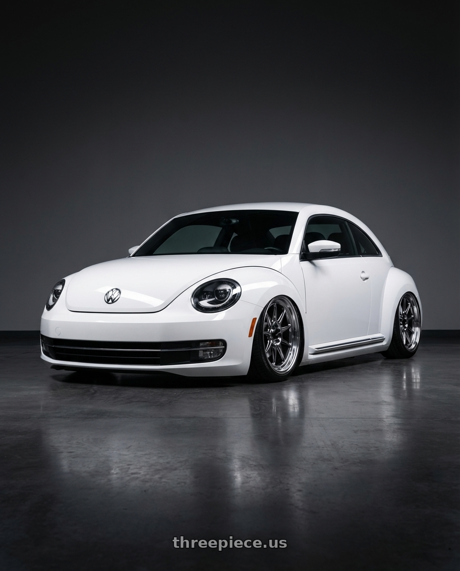 2016 Volkswagen Beetle Turbo with Konig Countergram 5x112 19x8.5+43 Hyper Chrome / Machined Lip wheels