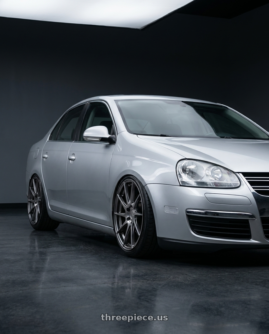 2009 Volkswagen Jetta GLI MK5 with Aodhan AH09 5x112 18x8.5 +35 Hyper Black wheels
