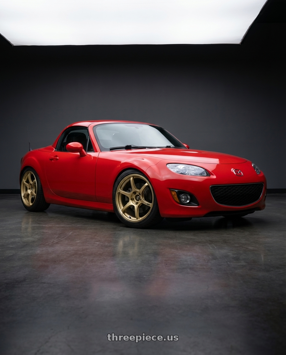 2012 Mazda MX-5 Miata NC with Advan RGIII 5x114.3 17x8.0+45 Gold wheels