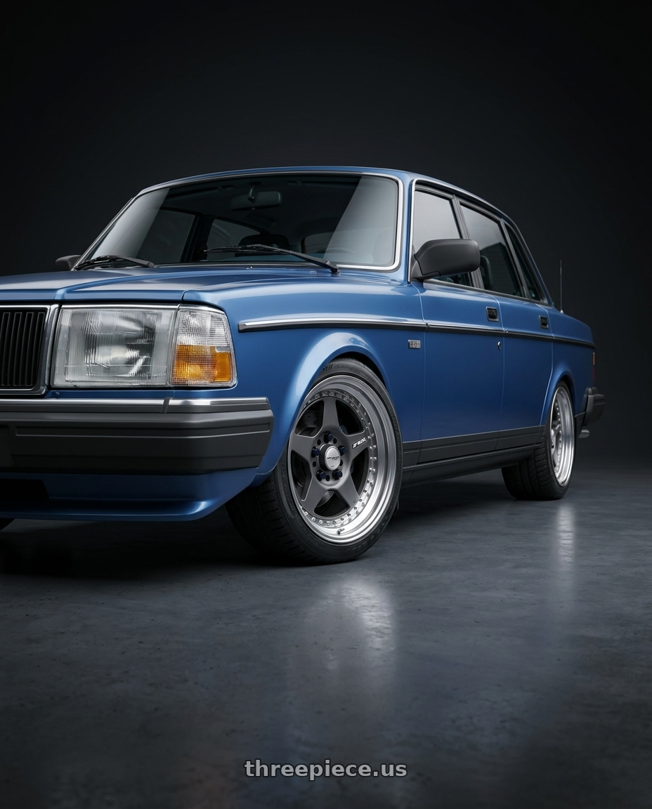 1988 volvo 240 with Work Meister Cr01 5x108 16x7.5+13 O Disk Matte Gunmetal wheels