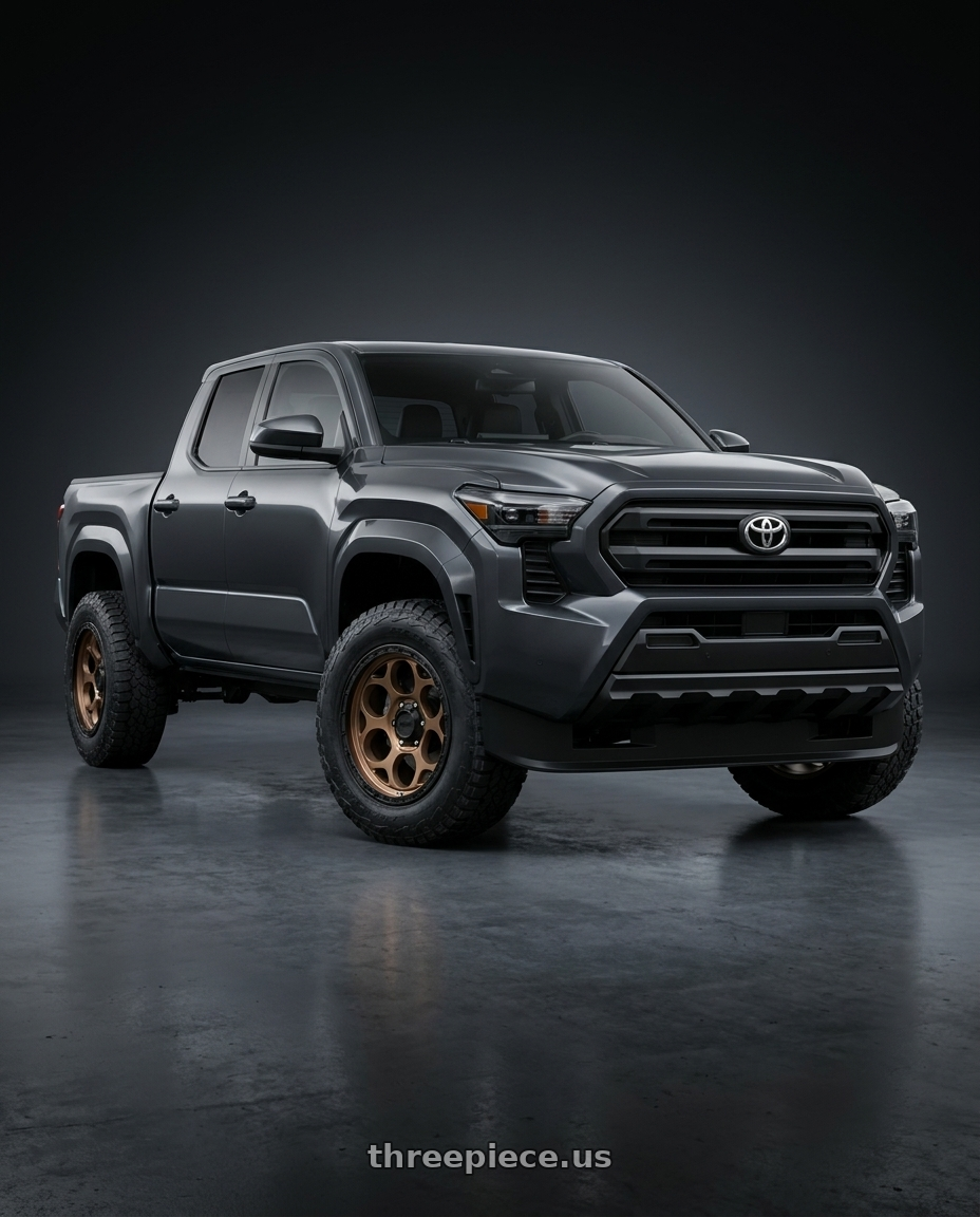 toyota tacoma 4th gen 2024 sr rwd with KMC KM541 DIRTY HARRY 6X139.7 20X9 +0 MATTE BRONZE WITH BLACK LIP wheels