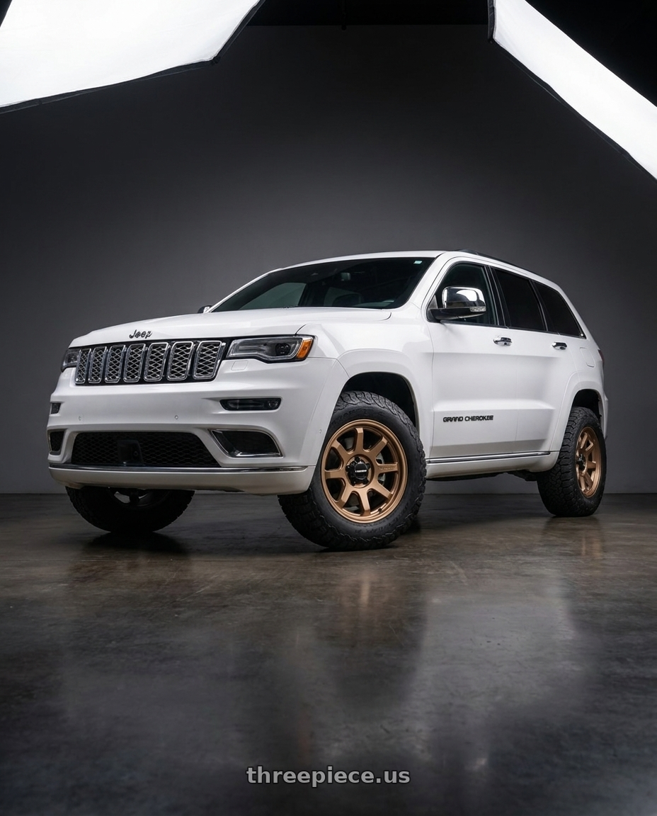 2021 Jeep Grand Cherokee Overland with Vision Off-Road 351 Flow 5x127 17x8+30 Bronze wheels