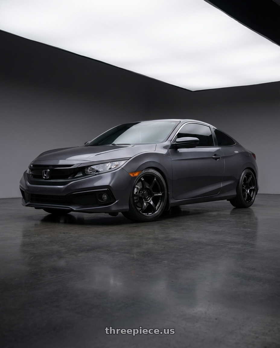 2019 honda civic coupe with Advan Racing RG-4 5x112 17x7.5 +48 SEMI GLOSS BLACK wheels
