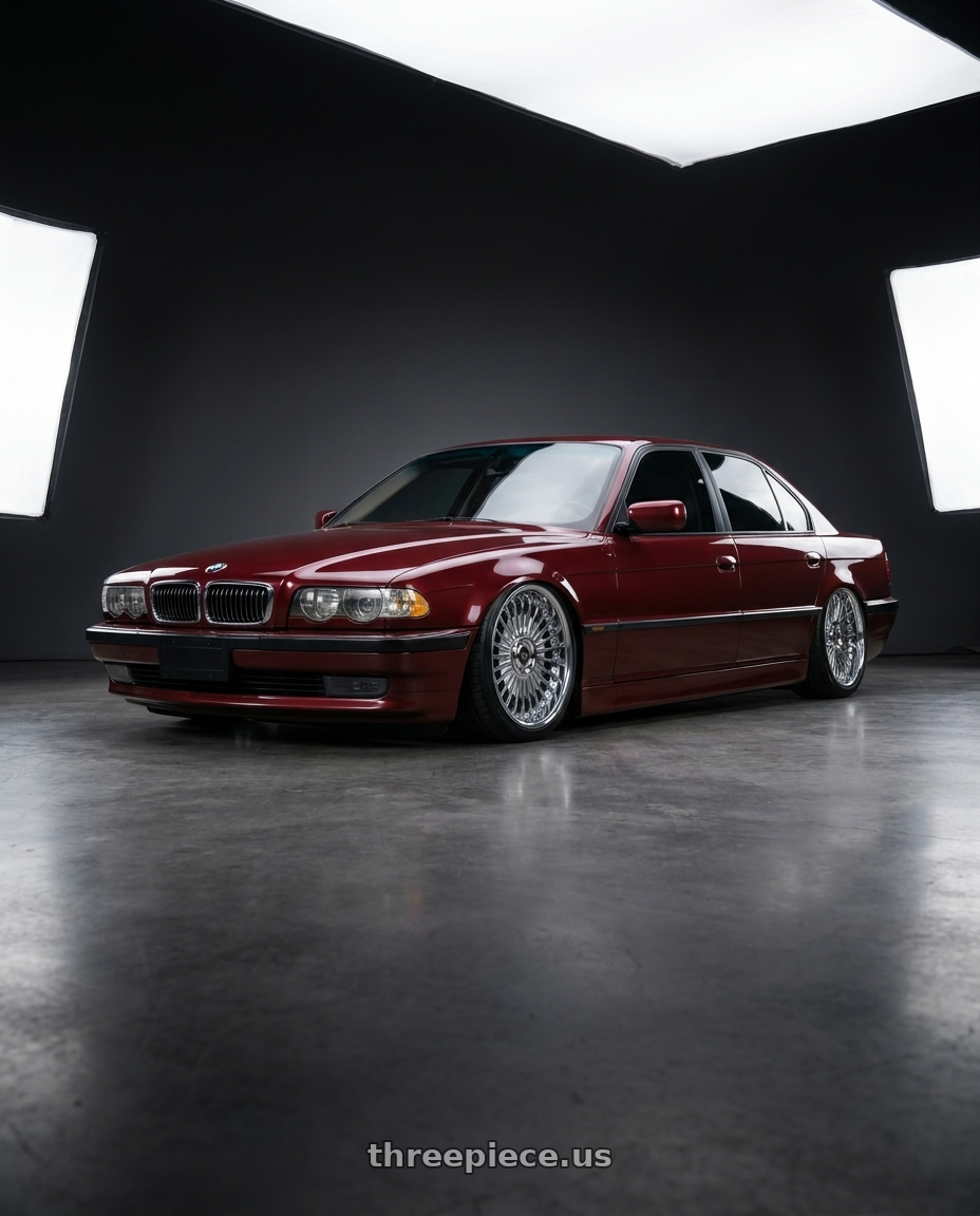 2001 bmw 740il with Work Emitz Chrome 5x120 19x9.5 +12 wheels