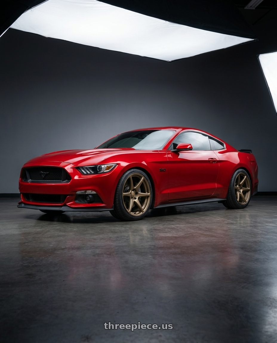 2015 ford mustang gt with Kansei K11B Tandem 5x114.3 19x10.5 22 Bronze wheels