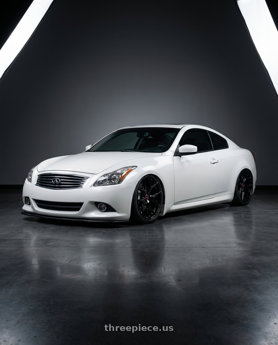 2014 Infiniti G37 Coupe with Vossen HF-5 19x8.5 / 5x114.3 / ET32 / Flat Face / 73.1 - Gloss Black Wheel - HF5-9N60 wheels