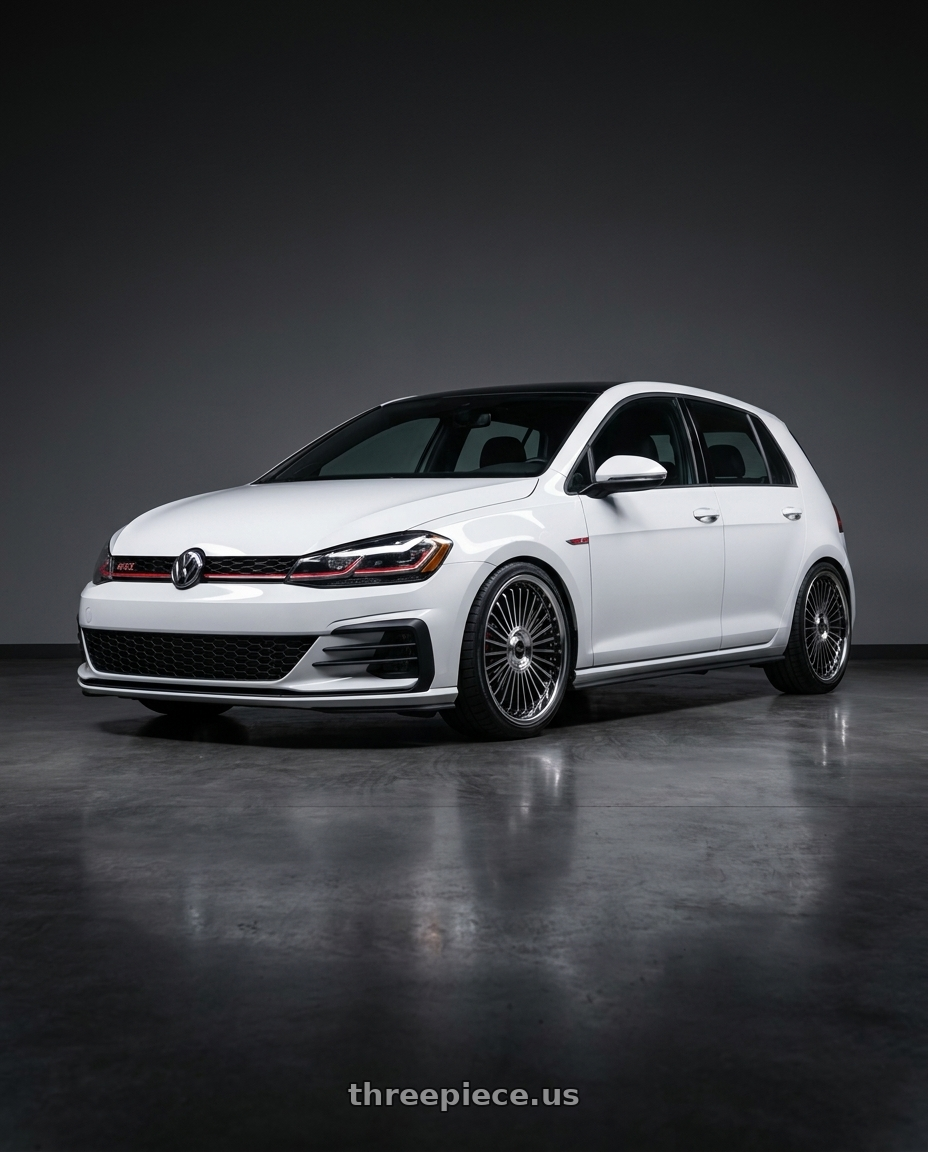 2021 Volkswagen GTI with Work Emitz Black Polish 5x112 19x7.5 +45 wheels