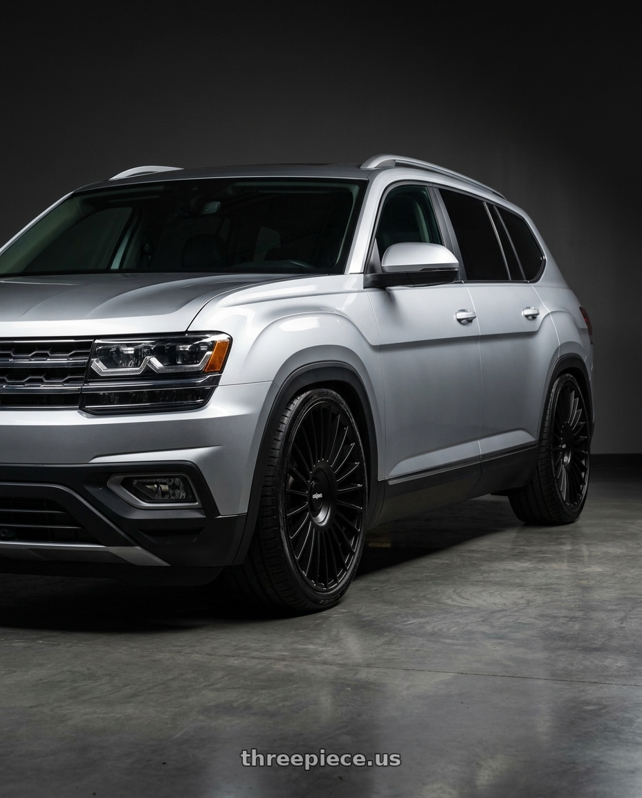 2018 VW Atlas with Rotiform RC202 GRZ 5X112/5X120 22x10 +35 MATTE BLACK wheels