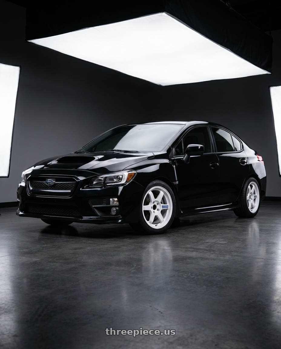 2015 WRX black with Volk Racing TE37 Gravel 5x114.3 15x7.0+35 White wheels