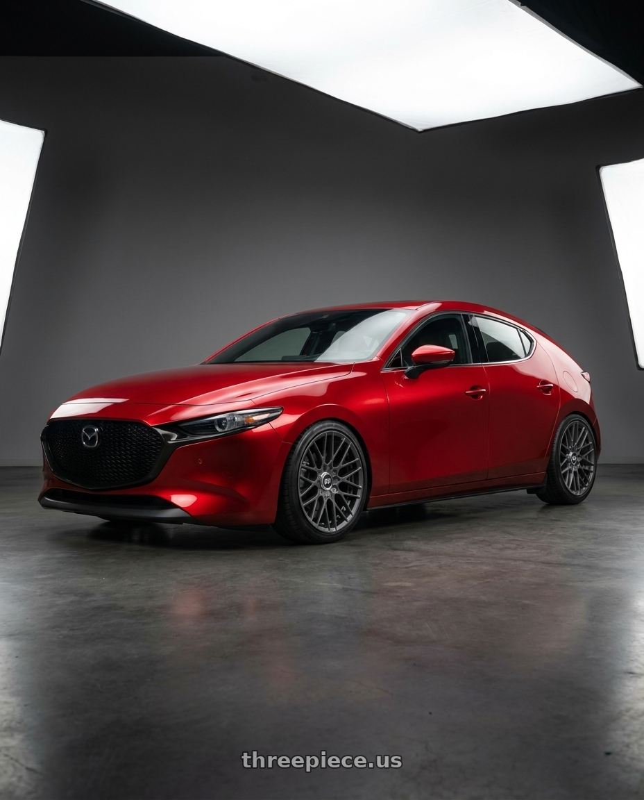 2024 Mazda 3 with Rotiform 1PC R141 RSE BLANK 19X8.5 +35 MATTE ANTHRACITE wheels