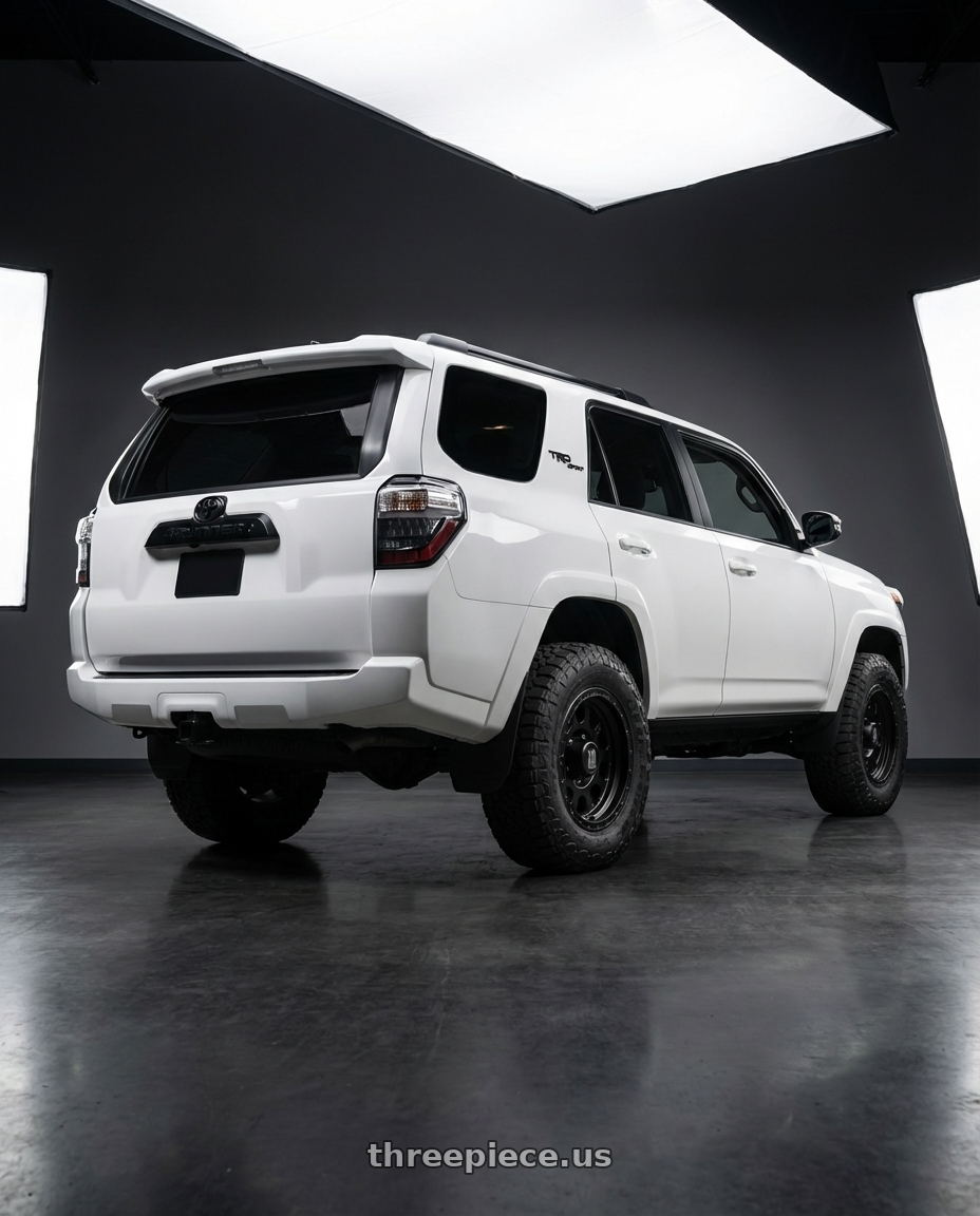 2022 Toyota 4Runner with XD XD122 ENDURO 6X139.7 17X9 -6 MATTE BLACK wheels rear three quarter view meaty tires