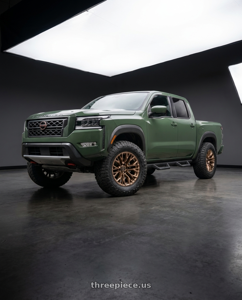 2022 Nissan frontier with Fuel 1PC D850 REBAR 6X114.3 17X9 +1 PLATINUM BRONZE MILLED wheels