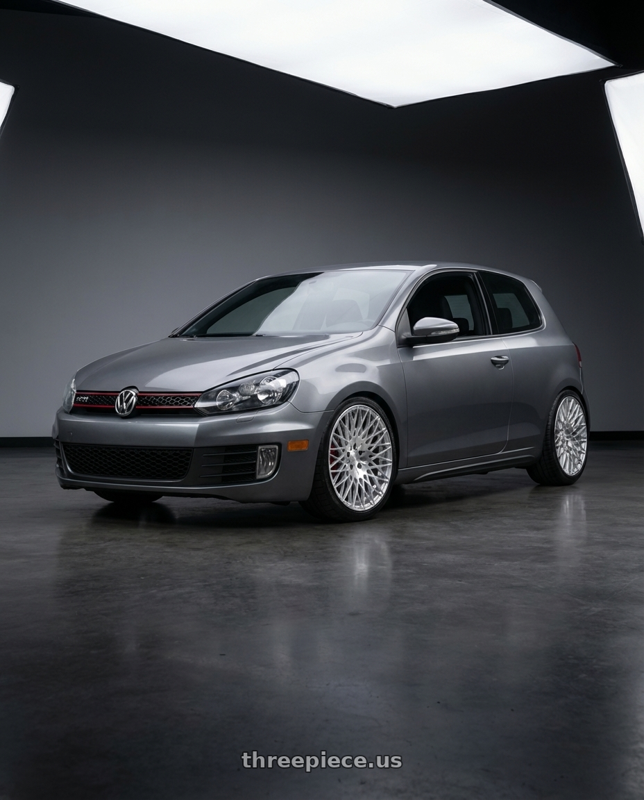 2013 Volkswagen GTI MK6 with Avant Garde Wheels M540 5X112 18x9 +48 Silver Machined wheels