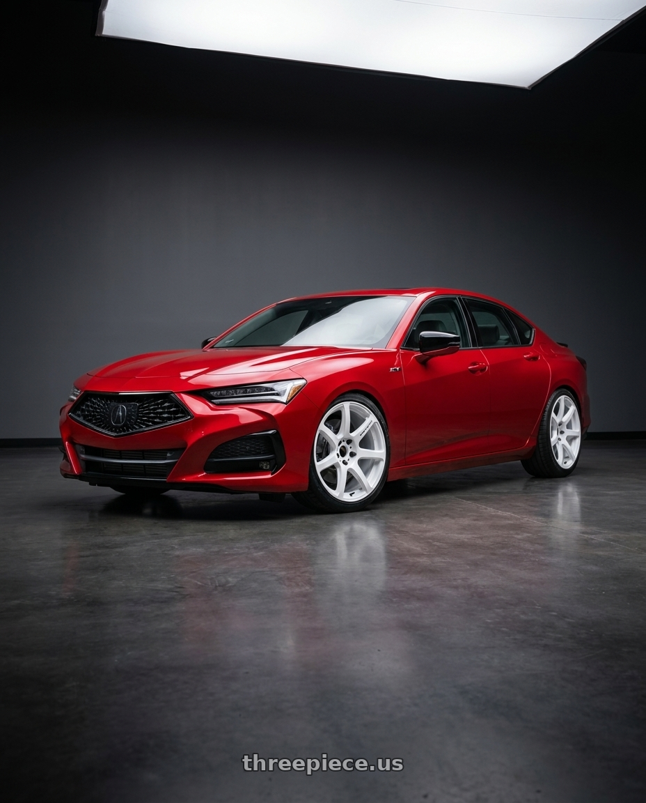 2021 Acura tlx with Work Emotion T7r 5x100 19x9.5 +38 White wheels