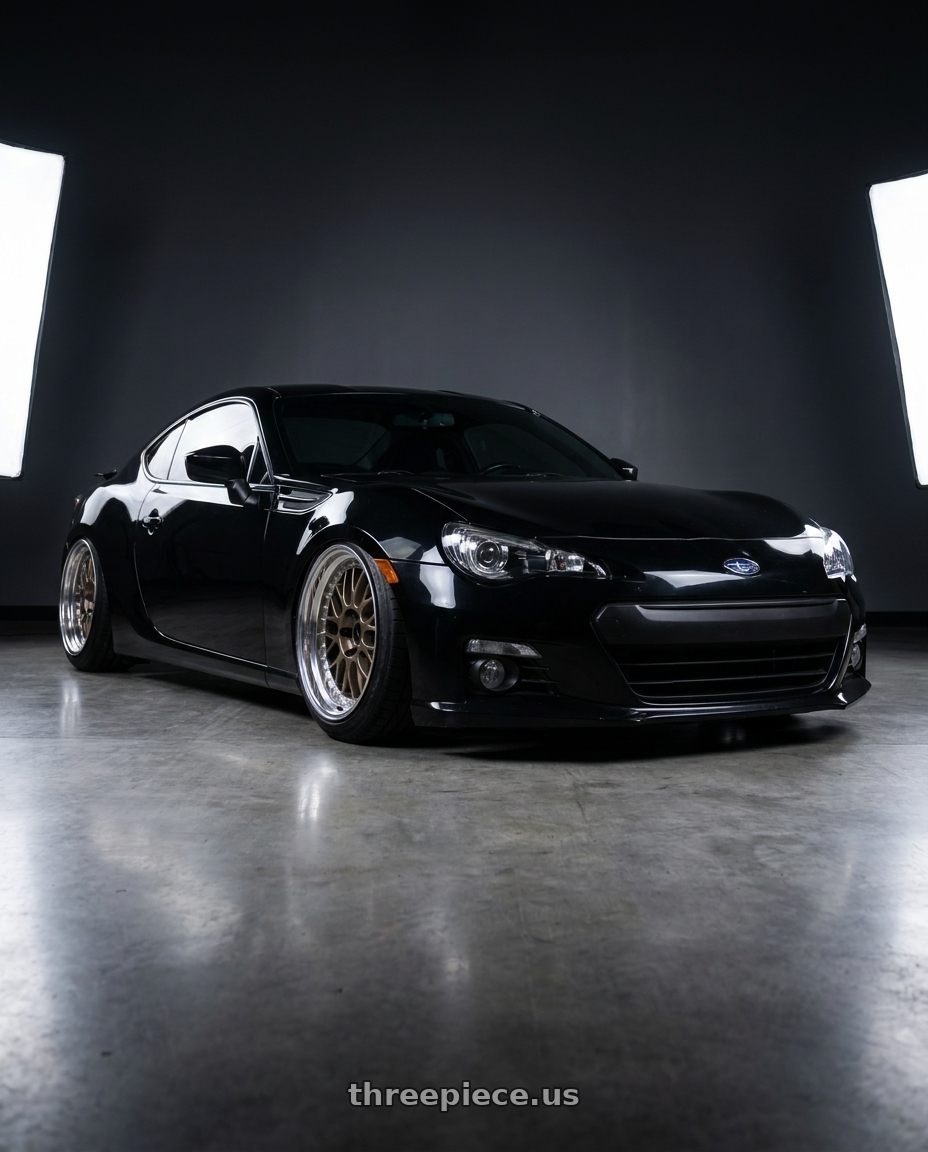 2016 Subaru BRZ with Work Meister M1 3p 5x100 18x8.5+17 R Disk Titanium Gold wheels